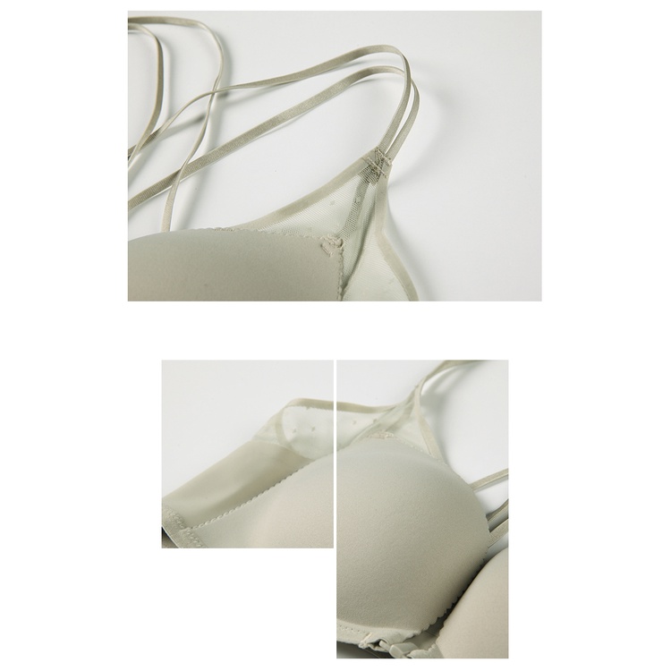 Áo Lót Nữ--Áo Bra Nữ 2 Dây Áo Lót Nâng Ngực Dày Dặn Có Nút Cài Phía Trước Và Hình Nơ Sau Lưng