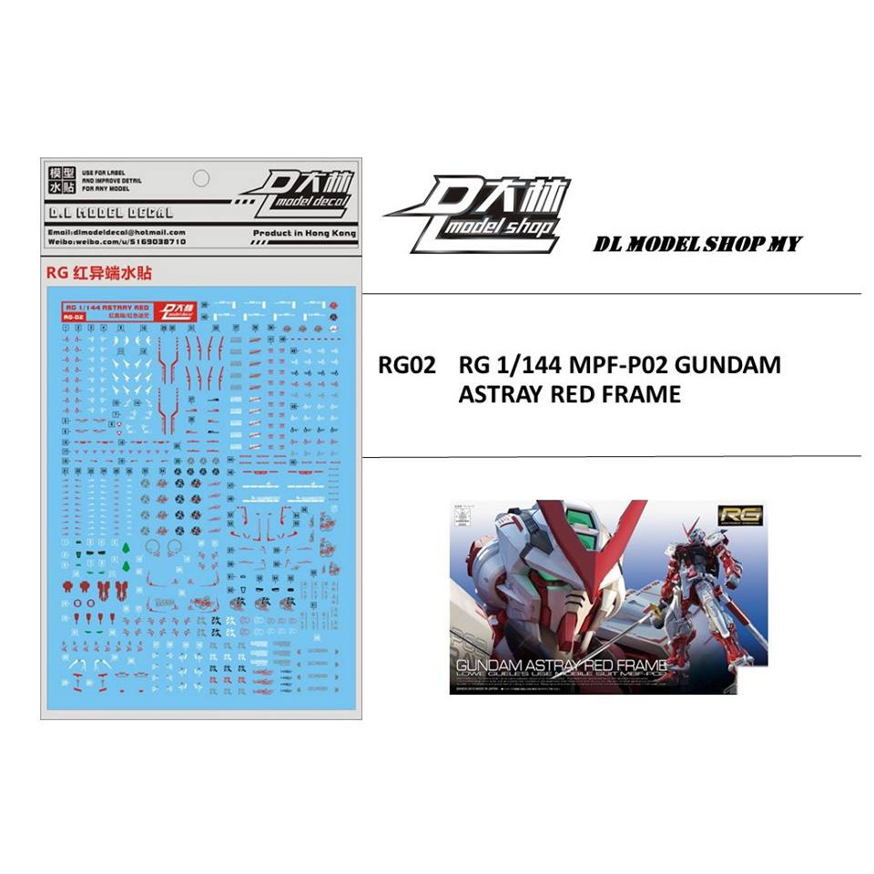 Decal nước cho mô hình - RG 19 1/144 Astray Red Frame