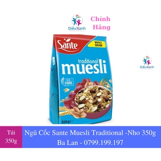 Ngũ Cốc Dinh Dưỡng SANTE MUESLI TRADITIONAL - Nho Khô 350g - Nhập Khẩu Ba Lan