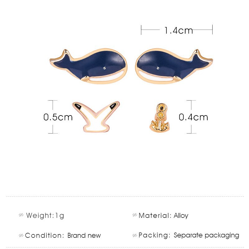 WHALE Set Cute Whale Earrings And Lovely Earrings For Women