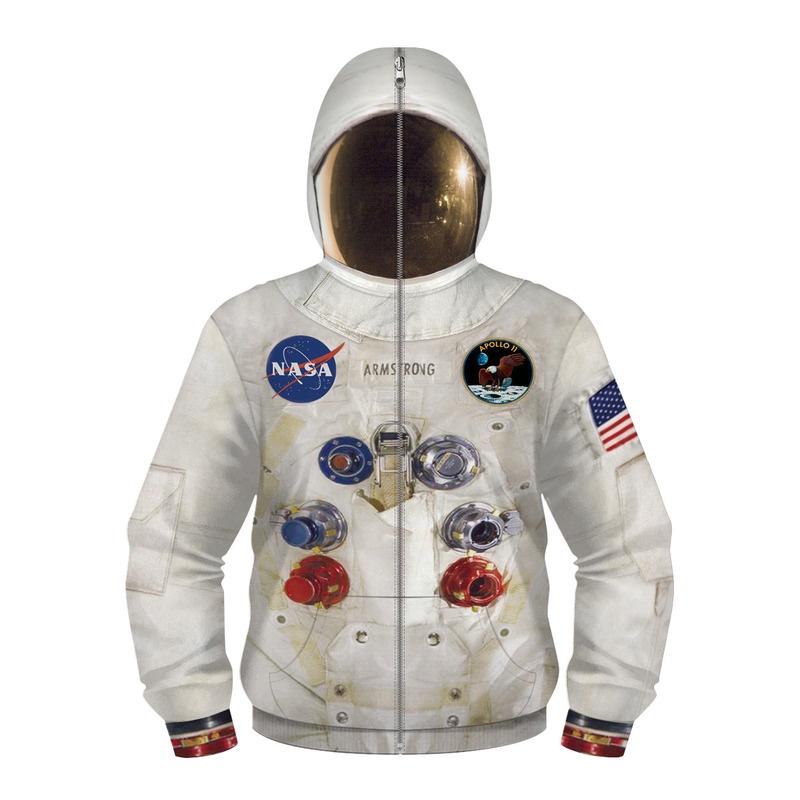 Áo Khoác Hoodie Có Khóa Kéo In Hình Phi Hành Gia 3D Hóa Trang Halloween Cho Bé Trai