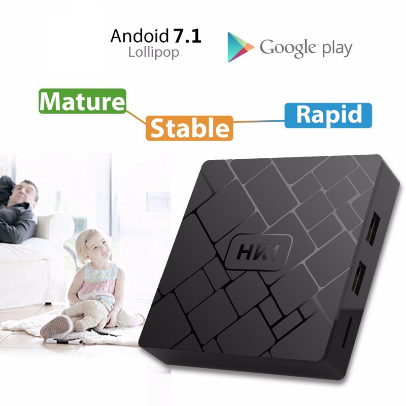 Hk1 Android 7.1 Smart Tv 2G Ram 16G Set Top Box Wifi Media Us Plug