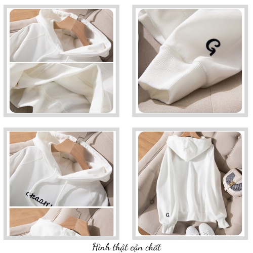 Áo khoác nỉ  Áo khoác hoodie nam nữ đẹp form rộng Unisex chất nỉ ngoại 2 lớp dày dặn - LUXCY
