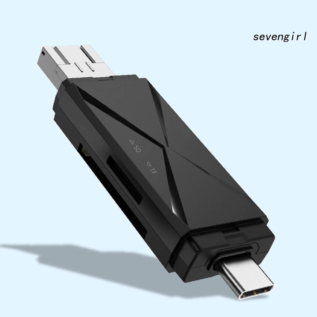 Đầu Đọc Thẻ Nhớ 2 Khe 4 Trong 1 Usb 2.0 Tốc Độ Cao Cho Điện Thoại