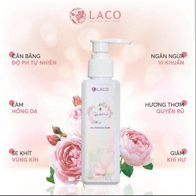 Dung dịch vệ sinh Laco 125ml Chính hãng Ngừa vi khuẩn, nấm ngứa, giúp se khít và làm hồng âm đạo, tốt cho cả bà bầu