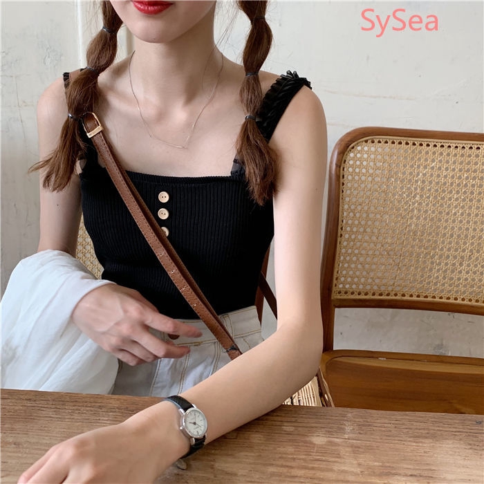 Áo 2 dây không tay ngắn gợi cảm kiểu mùa hè cho nữ