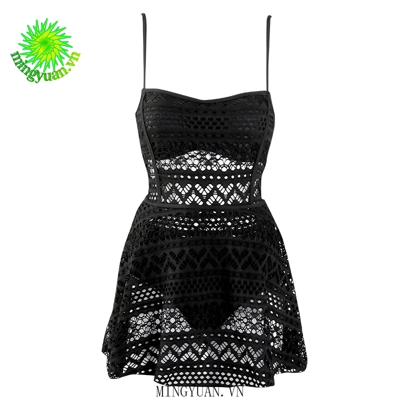 Đồ bơi một mảnh + chân váy khoét rỗng màu đen gợi cảm cho nữ | BigBuy360 - bigbuy360.vn