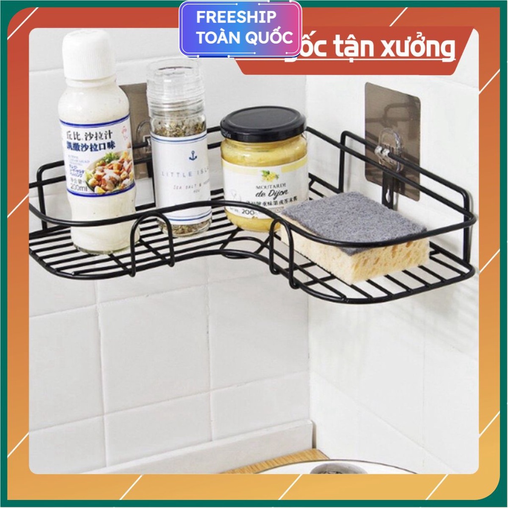 Sẵn hàng Kệ Góc Dán Tường siêu chắc Sơn tĩnh điện (kèm 2 miếng dán) .