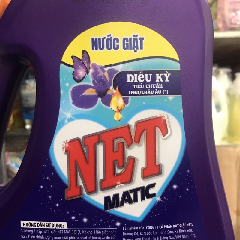Nước Giặt Đậm Đặc Diệu Kỳ Net Dùng Cho cửa Trên &amp; Cửa Trước 3,3kg