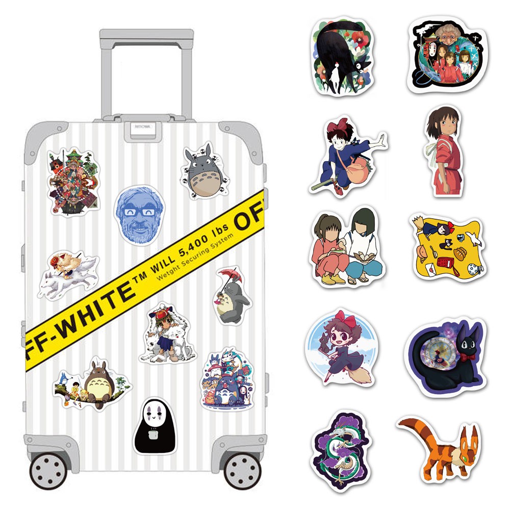 Set 50 Miếng Dán Hình Anime Ghibli Hayao Miyazaki Totoro Cho Học Sinh