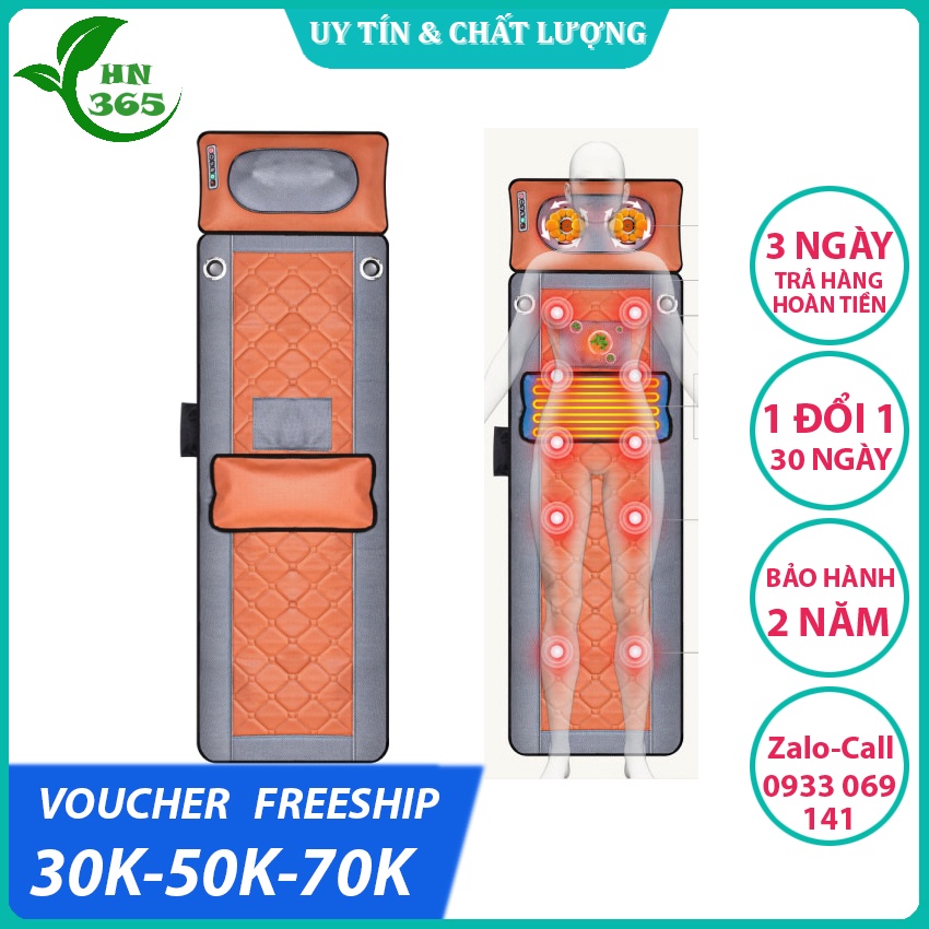 Đệm Massage, Nệm Massage Toàn Thân Cao Cấp - Đèn Hồng Ngoại, Nhạc Bluetooth