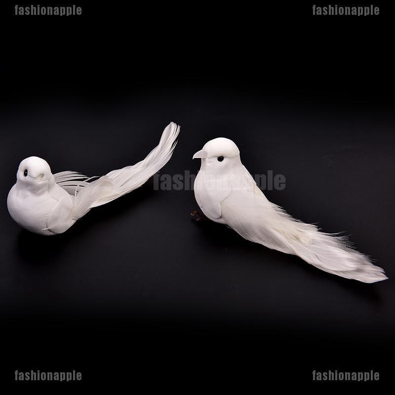 Chú Chim Bồ Câu Mini Bằng Xốp Phối Lông Vũ Màu Trắng Có Nam Châm