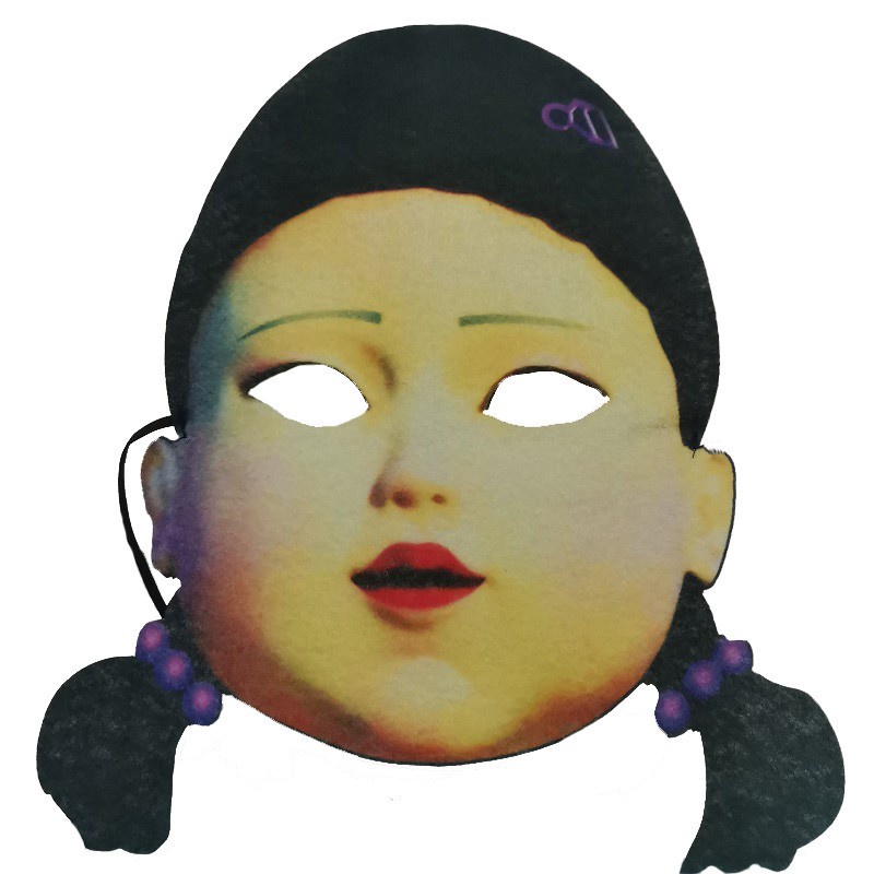 Squid Game Bộ Đầm Hóa Trang Công Chúa Mực Kèm Mặt Nạ Bằng Gỗ 123 Dễ Thương Cho Bé Gái