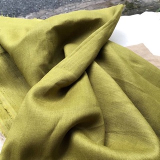 Vải Linen tưng premium màu xanh lá mạ.