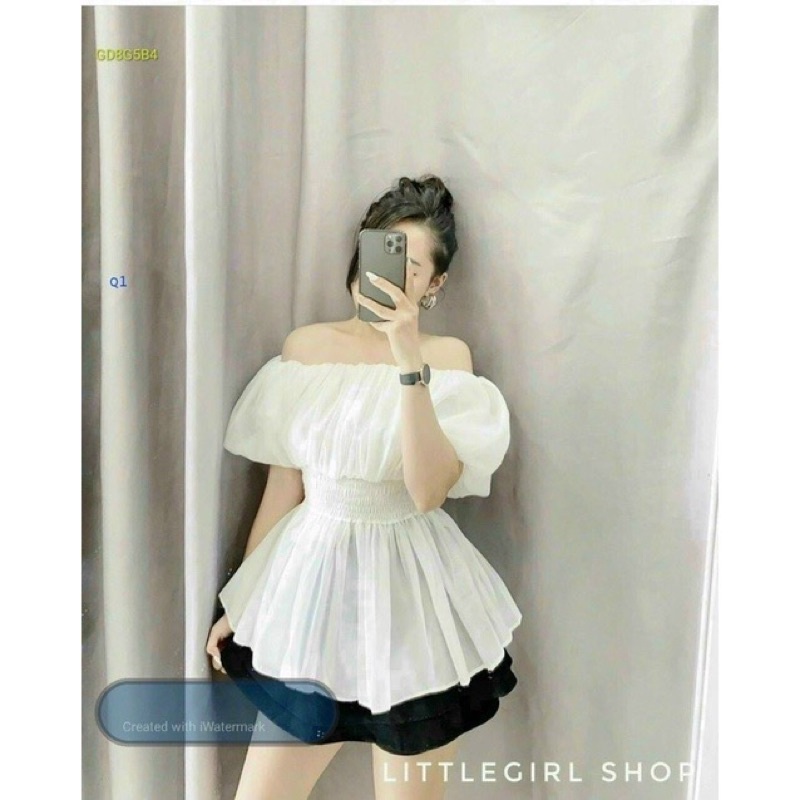 ÁO TRỄ VAI TAY BỒNG NHÚN EO XINH ĐẸP ALOHA.SHOP91