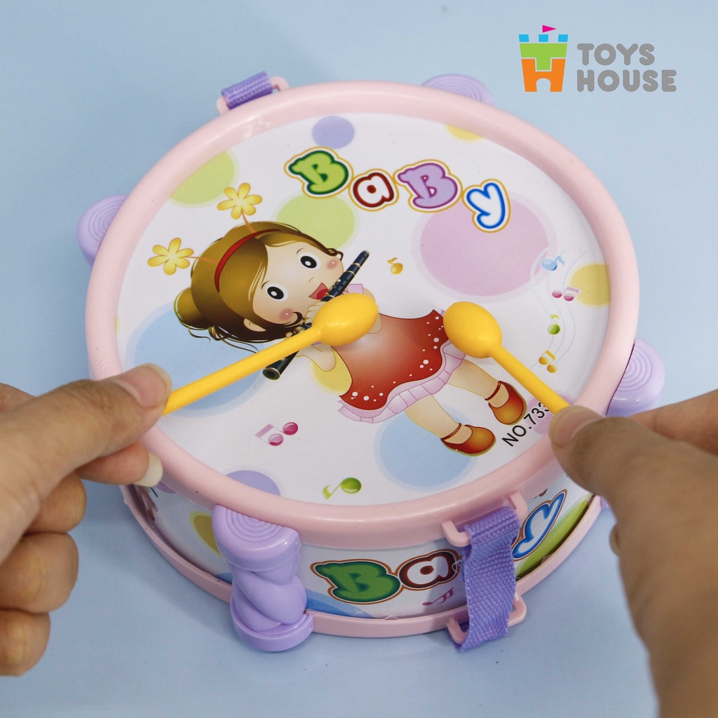 Set đồ chơi 4 món Xúc xắc, lục lạc, kèn, trống Toyshouse dành cho bé từ sơ sinh 733A giúp bé phát triển thính giác
