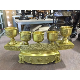 Ngai 5 chén thờ bằng đồng