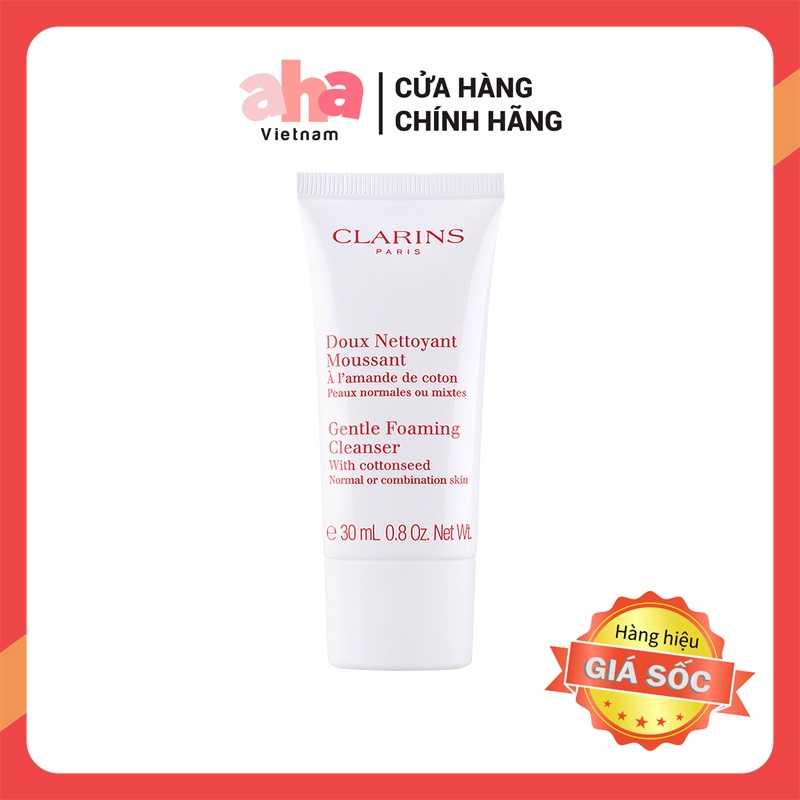 Sữa Rửa Mặt Dành Cho Da Thường Và Da Hỗn Hợp Clarins Gentle Foaming Cleanser 30ml hoặc 50ml