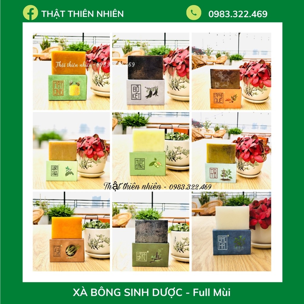 (Tặng Túi lưới)  - Xà Bông Sinh Dược 100% Thiên Nhiên - Xà Phòng Sinh Dược Ninh Bình