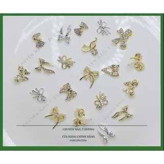 Charm nơ nail, 8 mẫu nơ cao cấp, phụ kiện trang trí móng