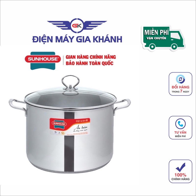 Nồi luộc gà inox 3 đáy SUNHOUSE SH28LG - siêu tiện lợi