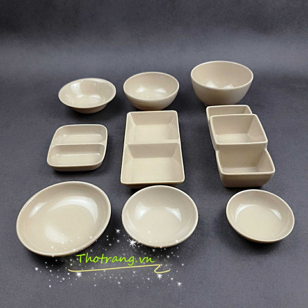 Chén Nước Chấm Các Loại Nhựa Melamine Cao Cấp Màu Nâu Bóng FATACO