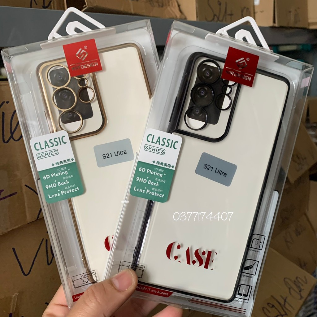 Ốp lưng dẻo trong viền màu cho Samsung S21, S21 Plus, S21 Ultra chính hãng KST Desing