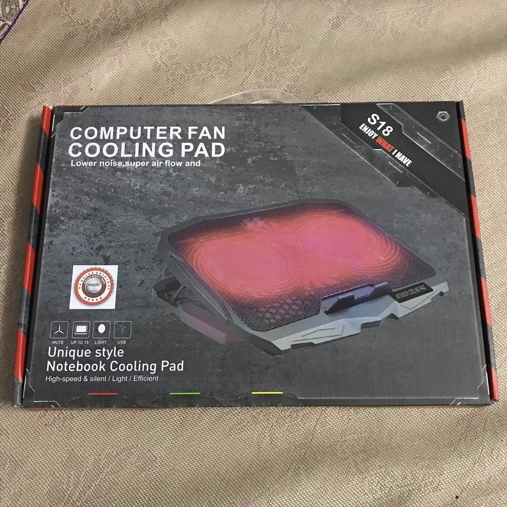 [Freeship] Đế tản nhiệt laptop, Đế tản nhiệt S18 COOLER 4 quạt mạnh mẽ, ổn định, chống ồn, dòng cao cấp cho game thủ