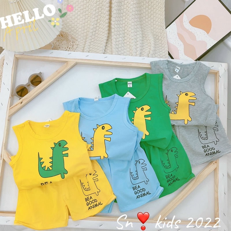 Xả Bộ khủng long cotton co dãn cho bé trai