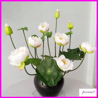 Bình Hoa Sen Giả Cao Cấp Cắm Sẵn Trang Trí Nhà Cửa, Trưng Bày Ban Thờ Gia Tiên, Thờ Phật Đẹp LS-01