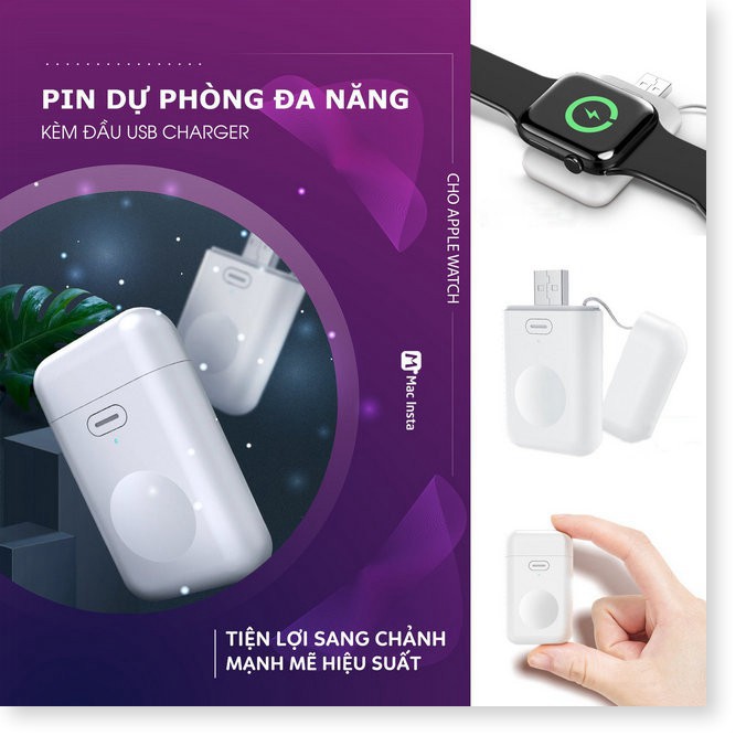 PIN SẠC DỰ PHÒNG MINI CHO ĐỒNG HỒ APPLE WATCH😊😊 THẾ HỆ MỚI-TTHome