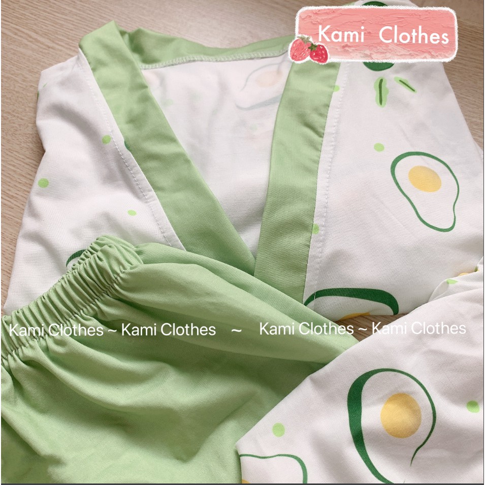 Bộ ngủ KIMONO, set ngủ 3 chi tiết pijama ngắn tay nhiều hình - KAMI Clothes | BigBuy360 - bigbuy360.vn