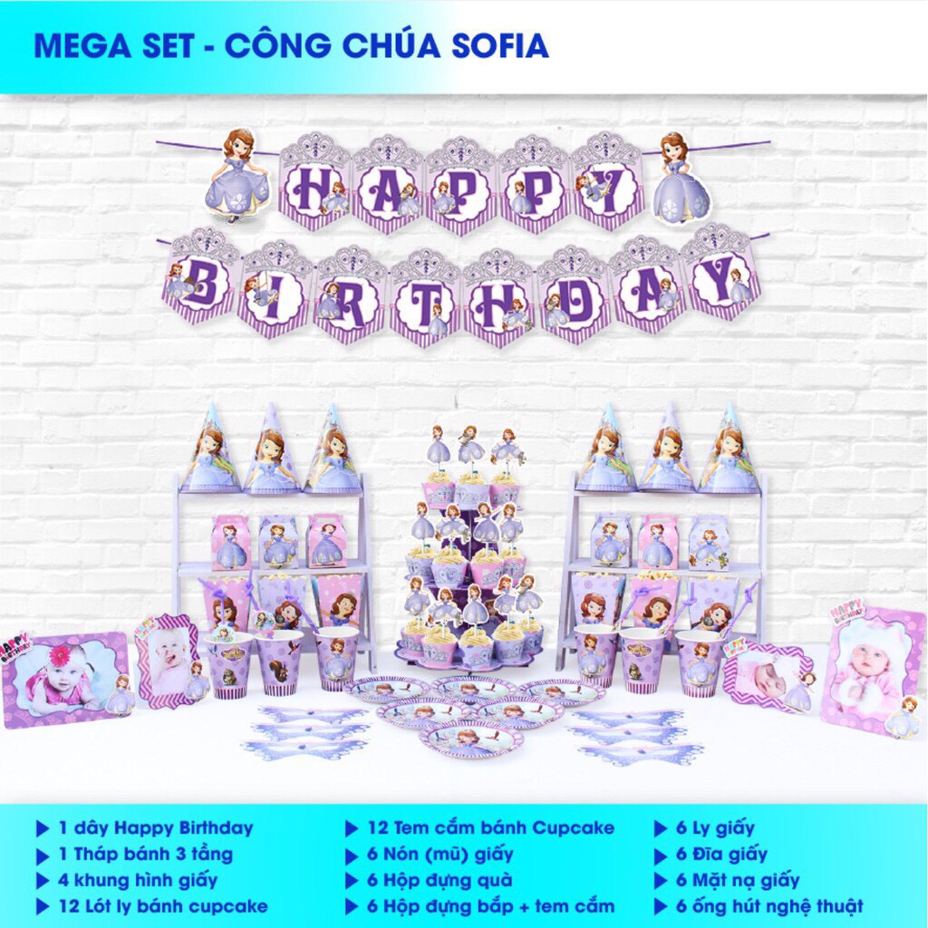 [RẺ VÔ ĐỊCH]set sinh nhật công chúa sofia