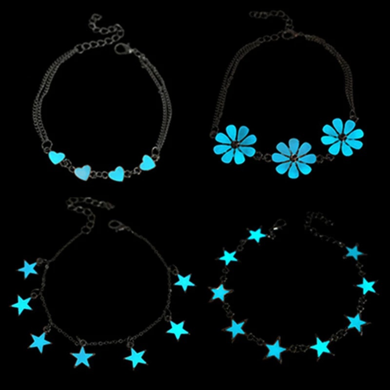 Vòng tay phối mặt hình học dạ quang nhiều kiểu dáng thời trang Hàn Quốc