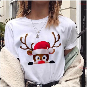 Áo thun in hình ông già Noel tuần lộc áo thun nam nữ - áo in  theo nhu cầu