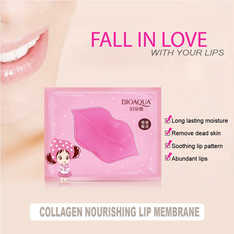 (Hàng Mới Về) Mặt Nạ Môi Collagen Tẩy Tế Bào Chết Dưỡng Ẩm Làm Mờ Vân Môi Bioaqua | BigBuy360 - bigbuy360.vn
