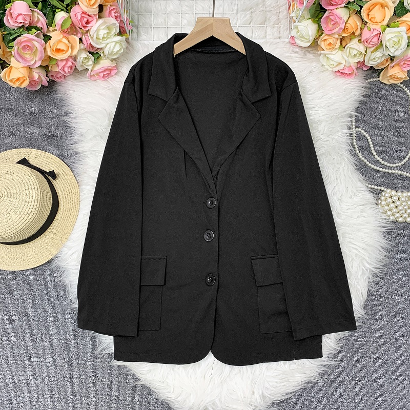 Áo blazer dài tay phong cách cổ điển cỡ lớn giản dị thời trang dành cho nữ | BigBuy360 - bigbuy360.vn