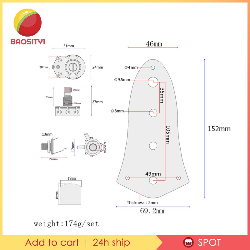 1 Bộ Bảng Mạch Điều Khiển Công Tắc Đàn Guitar Bass