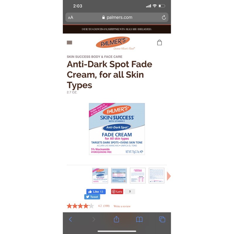 MẪU MỚI KEM MỜ THÂM NÁM PALMER’S SKIN SUCCESS