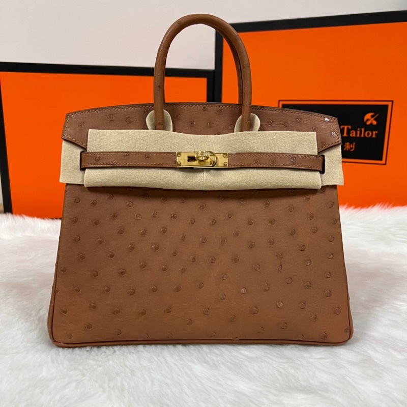 Túi xách nữ thương hiệu Hermes Birkin 25 da thật cao cấp màu nâu