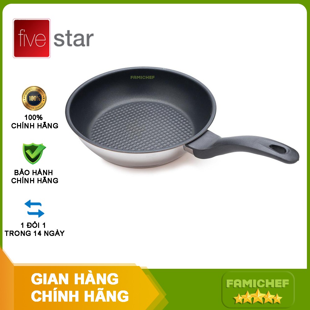 Chảo inox chống dính 3 đáy FiveStar CKD223DI 22cm