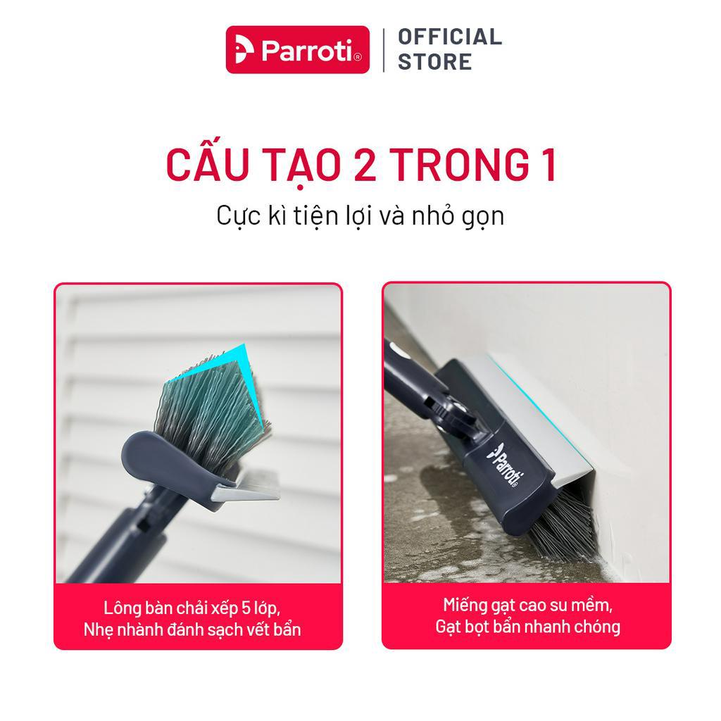 Cây chà sàn nhà tắm, cọ sàn và gạt nước 2 trong 1, cọ khe hẹp và góc tường - Parroti Easy ES04