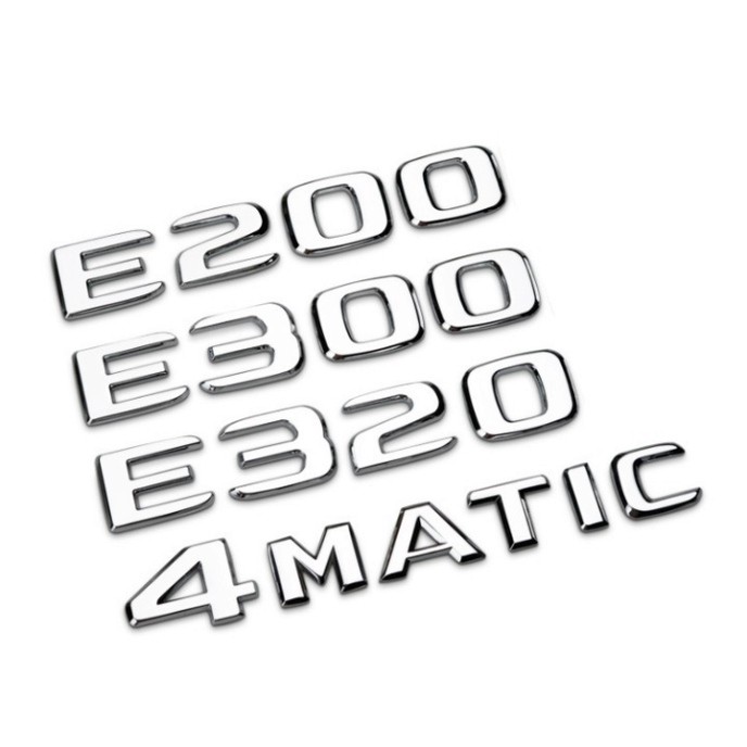 Sản Phẩm Decal tem chữ E300, E200 dán đuôi xe ô tô .