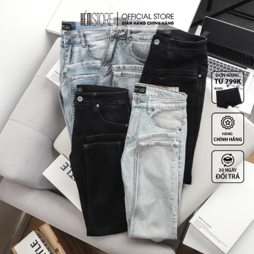 |Hẻm Store| Quần Jean nam, quần bò nam SATOSHI form slimfit ống ôm gọn chất jean co dãn thoải mái | BigBuy360 - bigbuy360.vn