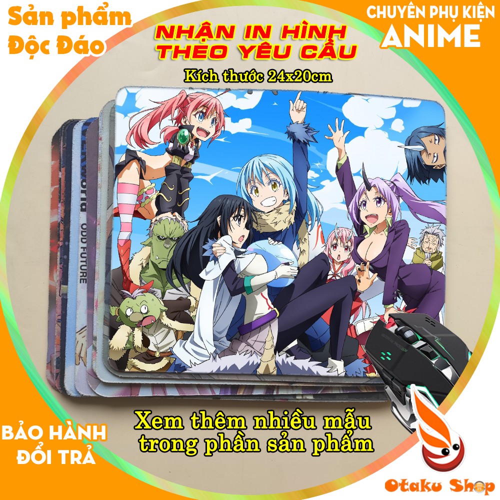 &lt;18 mẫu&gt;Lót chuột máy tính Anime chuyển sinh Slime Rimru kích cỡ bàn di chuột lớn 20x24cm chất liệu mouse pad cao su