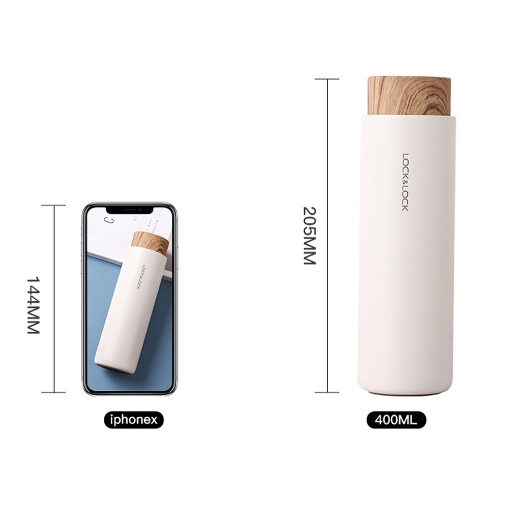Bình Giữ Nhiệt LocknLock Nắp Gỗ 400ML FLAT Lock&amp;Lock LHC4227 - T2Cmall