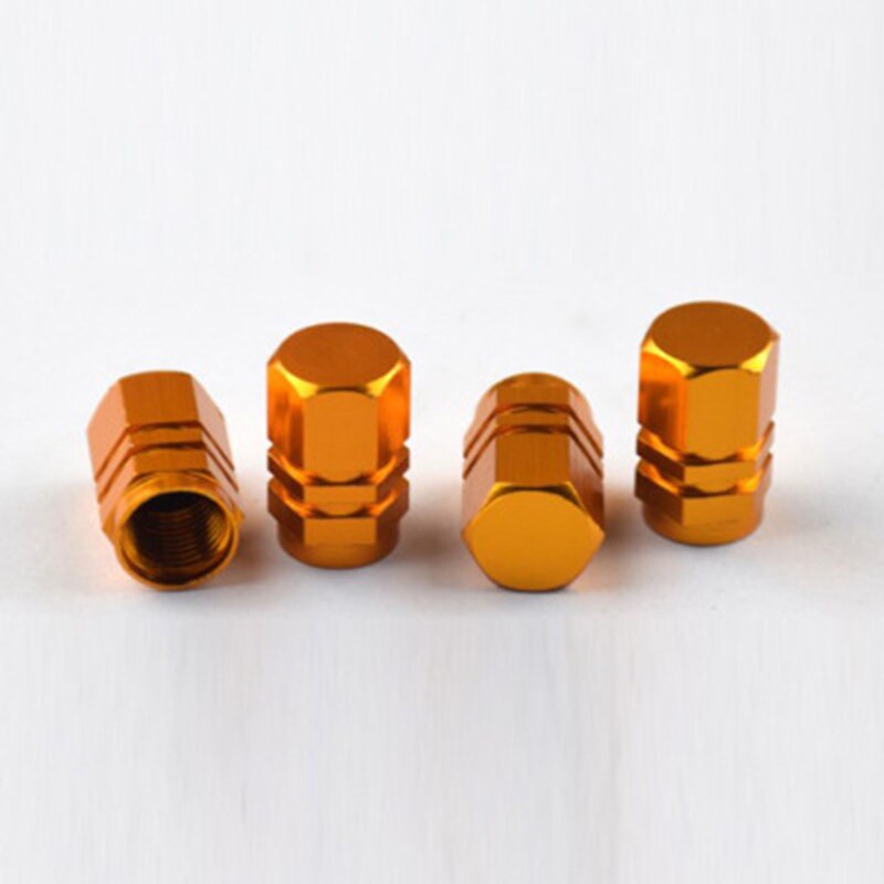 Bộ 4 Nắp Van Khí Bánh Xe Hình Lục Giác Bằng Hợp Kim Nhôm Ốp