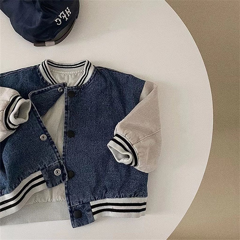 Áo Khoác Denim Tay Dài Phong Cách Hàn Quốc Thời Trang Xuân Thu Cho Bé NY47