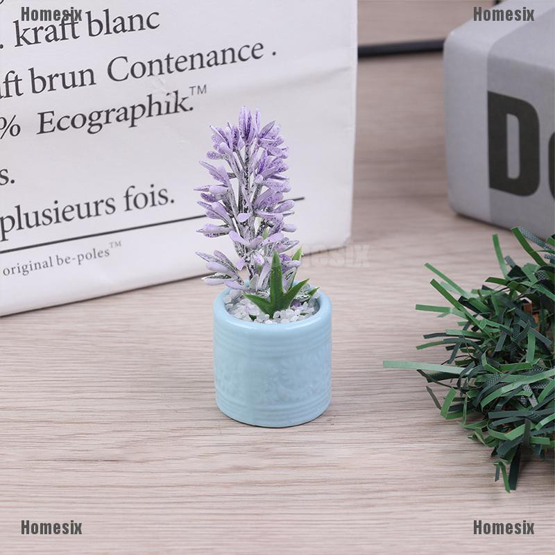 [HoMSI] 1:12 Dollhouse Miniature Mini Potted Plant Dolls House Accessories Decor SUU