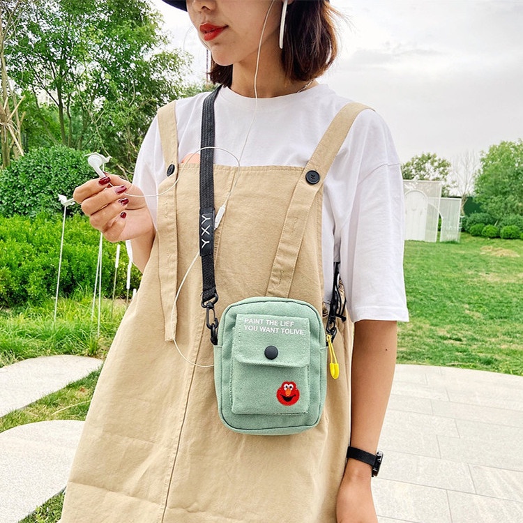 Túi Canvas mini Đeo Chéo Đựng Điện Thoại Tiện Lợi